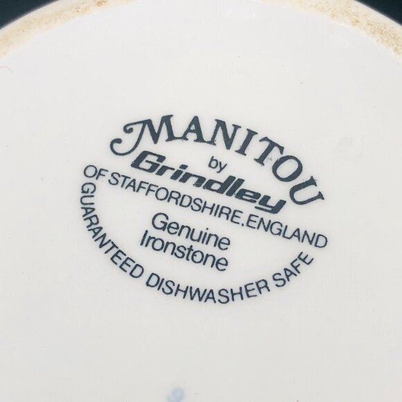 60s Grindley MANITOU Mod Black White Coffee Chocolate Pot Flower Power Ironstone - Picture 6 of 11